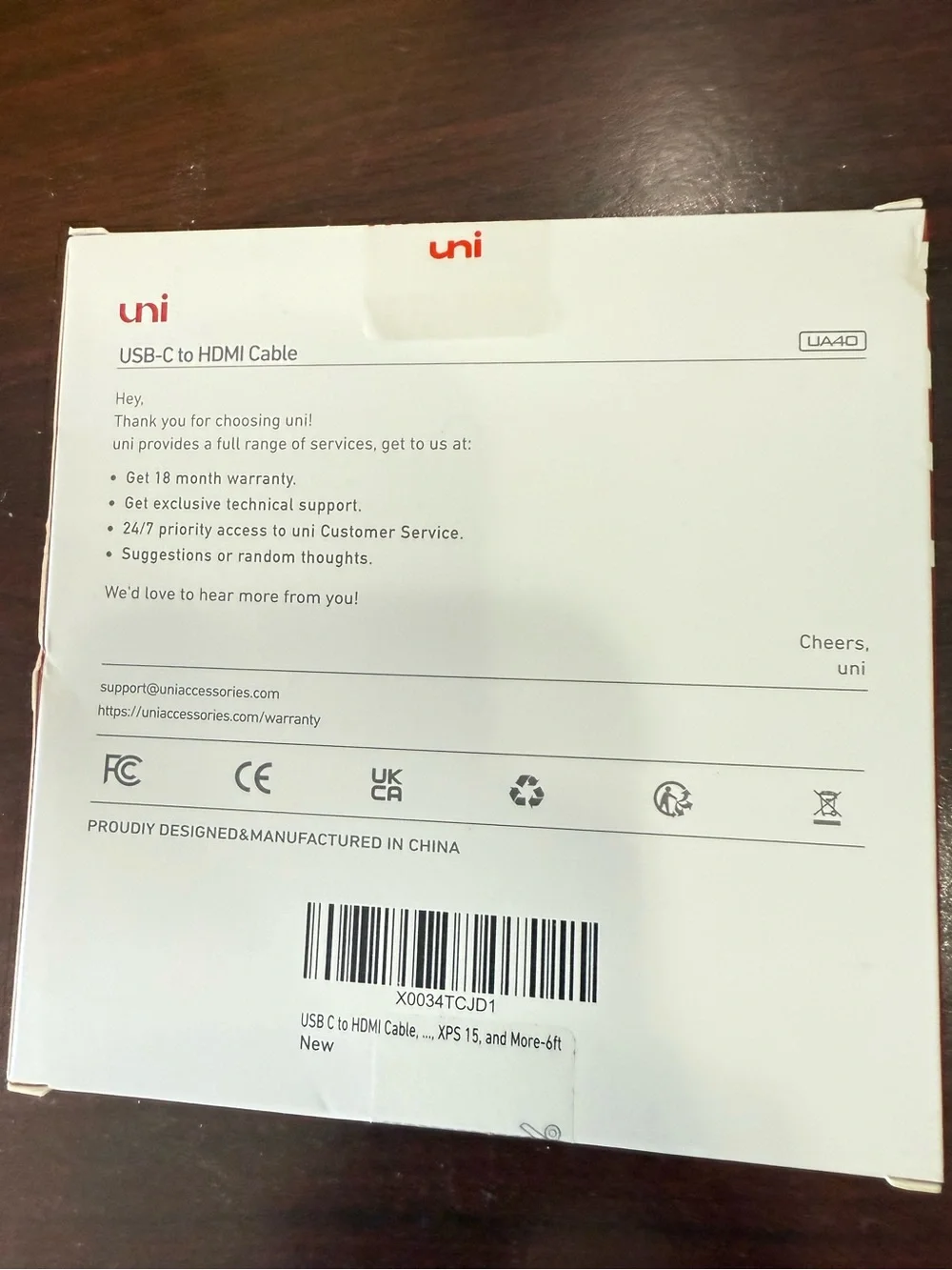 6FT 4K HDMI Cable - USB C to HDMI
